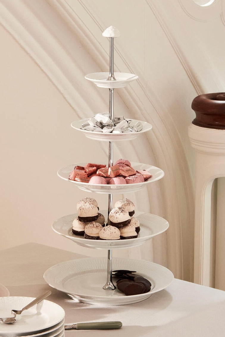 Hvid Riflet etagere - 5 Lag